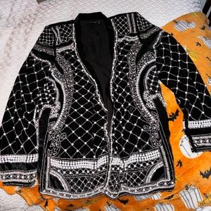 Beaded Velvet Blazer Jacket